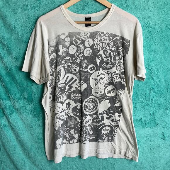 Vintage Obey Single Stitch Tee Shirt Mens Pure Cotton Large Punk Rock - Picture 2 of 12